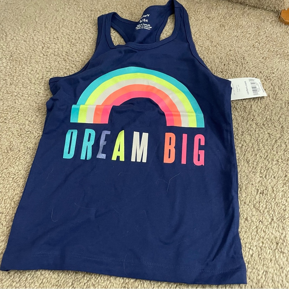 Carter's Navy Tank Top with Rainbow and Dream Big Print